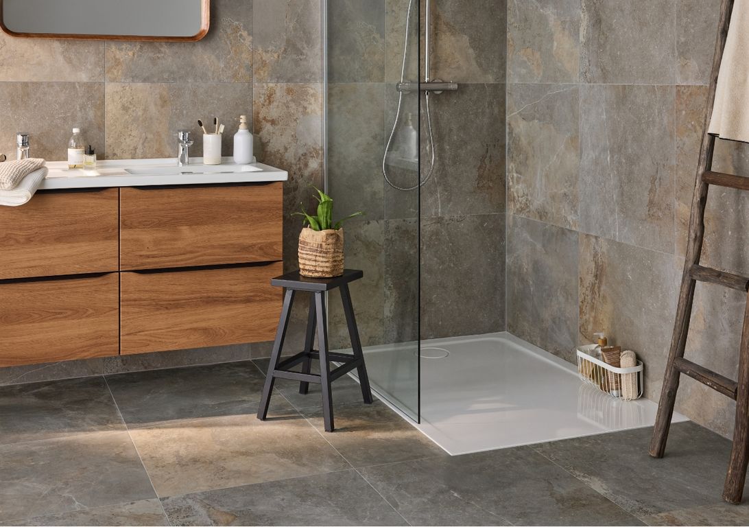 Carrelage ALERIA LIGHT  BEIGE, aspect pierre 60x60cm, dim 60.00 x 60.00 cm