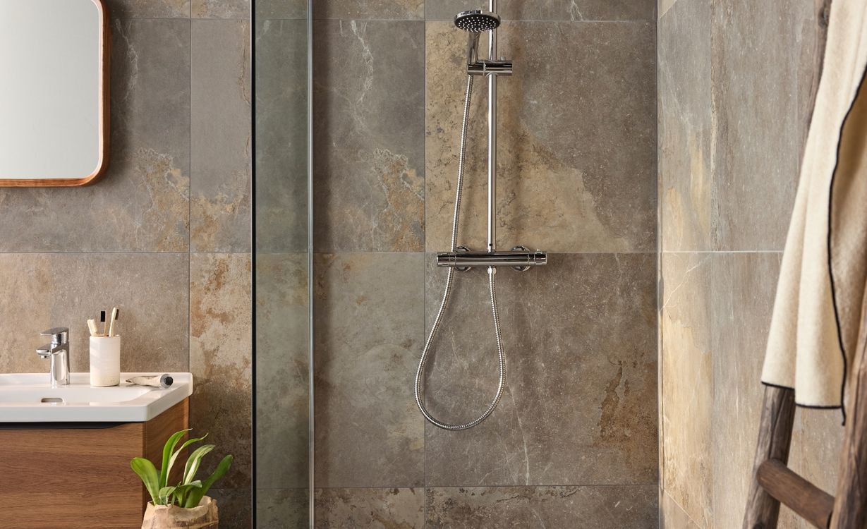 Carrelage ALERIA LIGHT  BEIGE, aspect marbre Gris, dim 60.00 x 60.00 cm