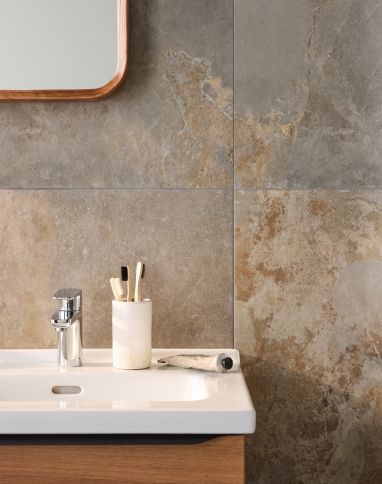 Carrelage ALERIA LIGHT  BEIGE, aspect marbre Gris, dim 60.00 x 60.00 cm