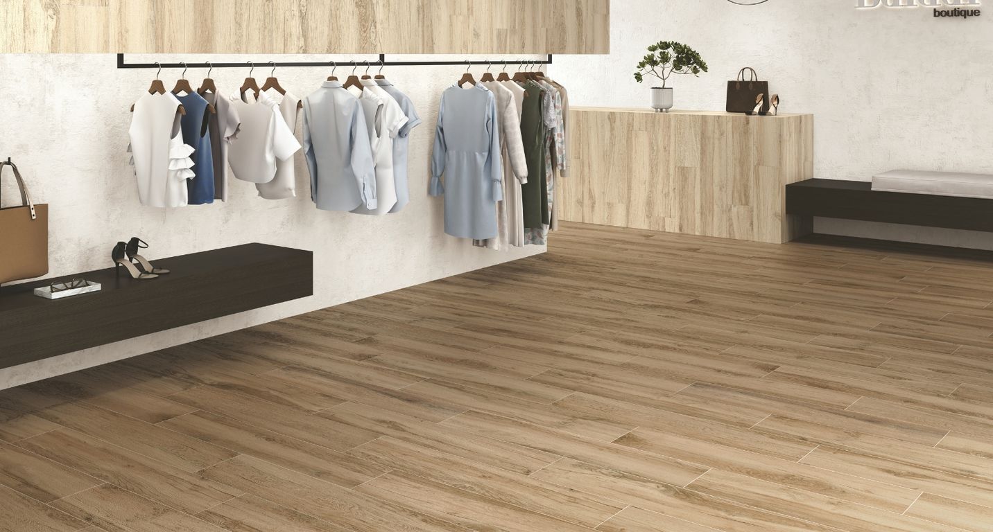 Carrelage VOUGLANS chene foncé, aspect bois 23x120cm, dim 23.00 x 120.00 cm