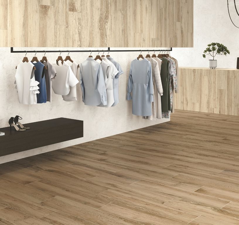 Carrelage VOUGLANS chene foncé, aspect bois 23x120cm, dim 23.00 x 120.00 cm