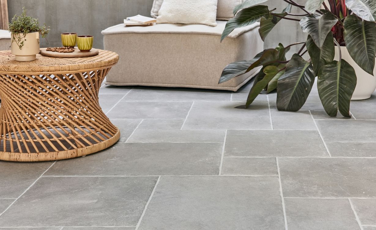 Carrelage MONASTERE PERLE GRIS, aspect pierre Gris, dim 45.00 x 65.00 cm