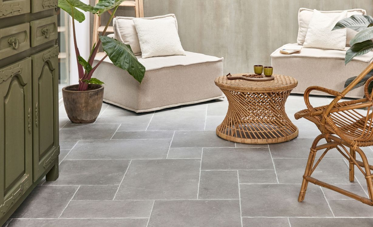 Carrelage MONASTERE PERLE GRIS, aspect pierre Gris, dim 45.00 x 65.00 cm