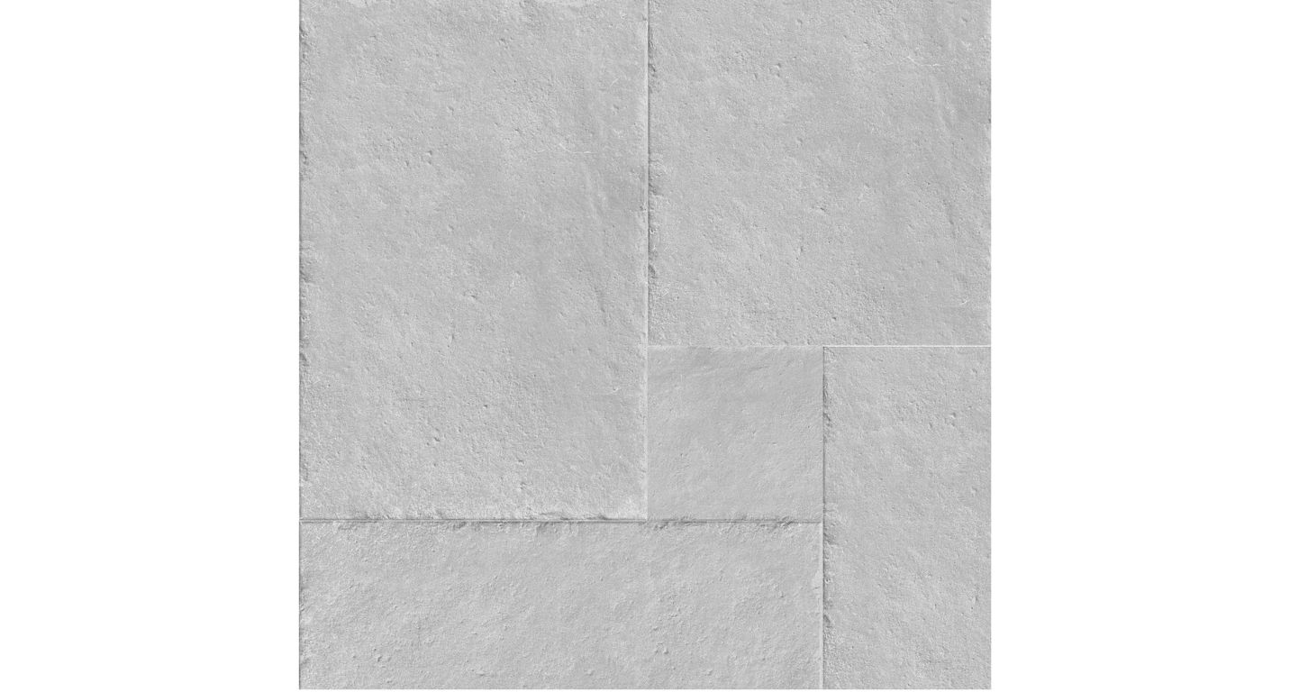 Carrelage MONASTERE PERLE GRIS, aspect pierre 44x66cm, dim 45.00 x 65.00 cm