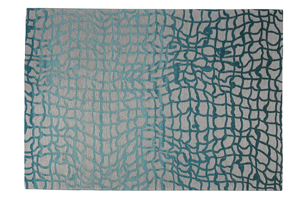 Tapis DEDALO Louis De Poortere, géométrique bleu