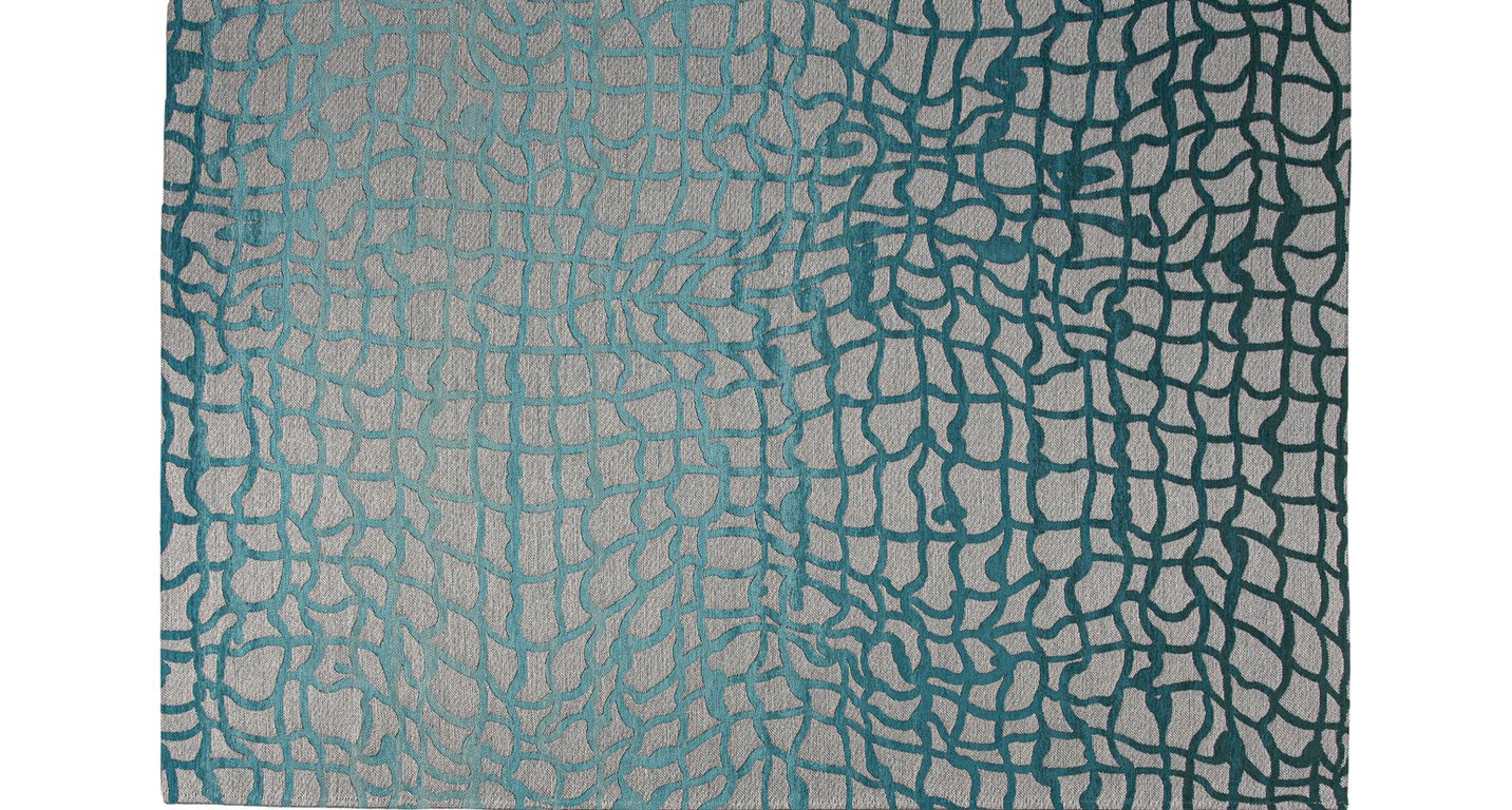 Tapis DEDALO Louis De Poortere, géométrique bleu