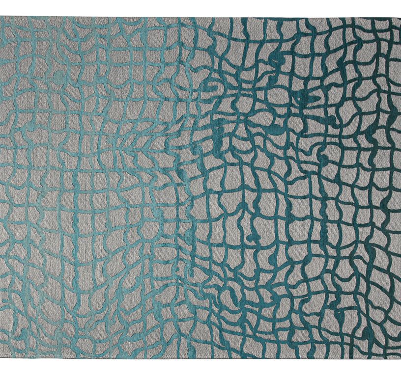 Tapis DEDALO Louis De Poortere, géométrique bleu