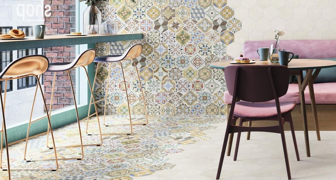 Carrelage ATALANTE, aspect carreau ciment multicolore, dim 45.00 x 90.00 cm