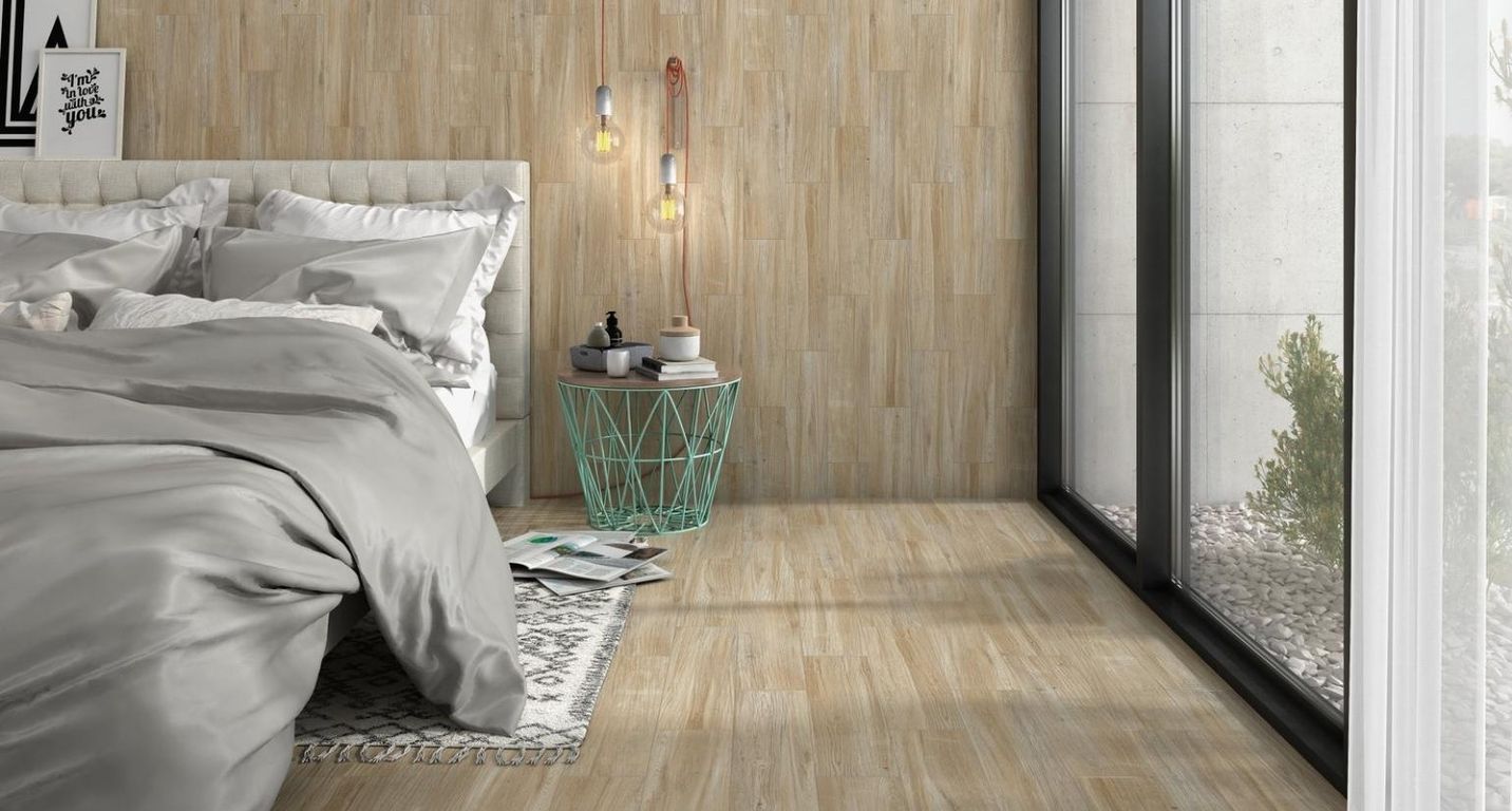 Carrelage CHICAGO, aspect bois beige, dim 15.00 x 60.00 cm