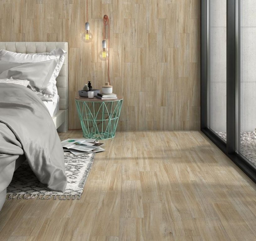 Carrelage CHICAGO, aspect bois beige, dim 15.00 x 60.00 cm