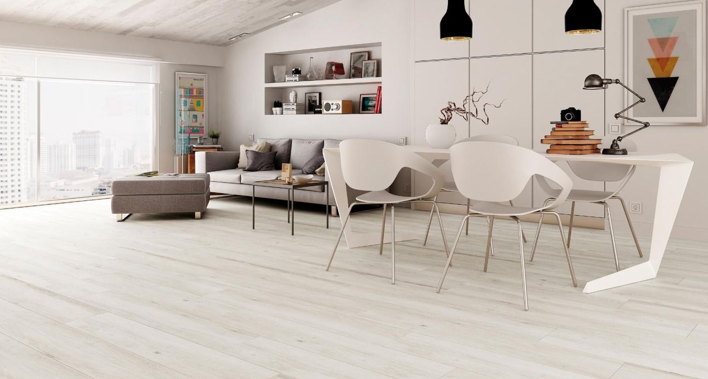Carrelage CHICAGO, aspect bois blanc, dim 15.00 x 60.00 cm