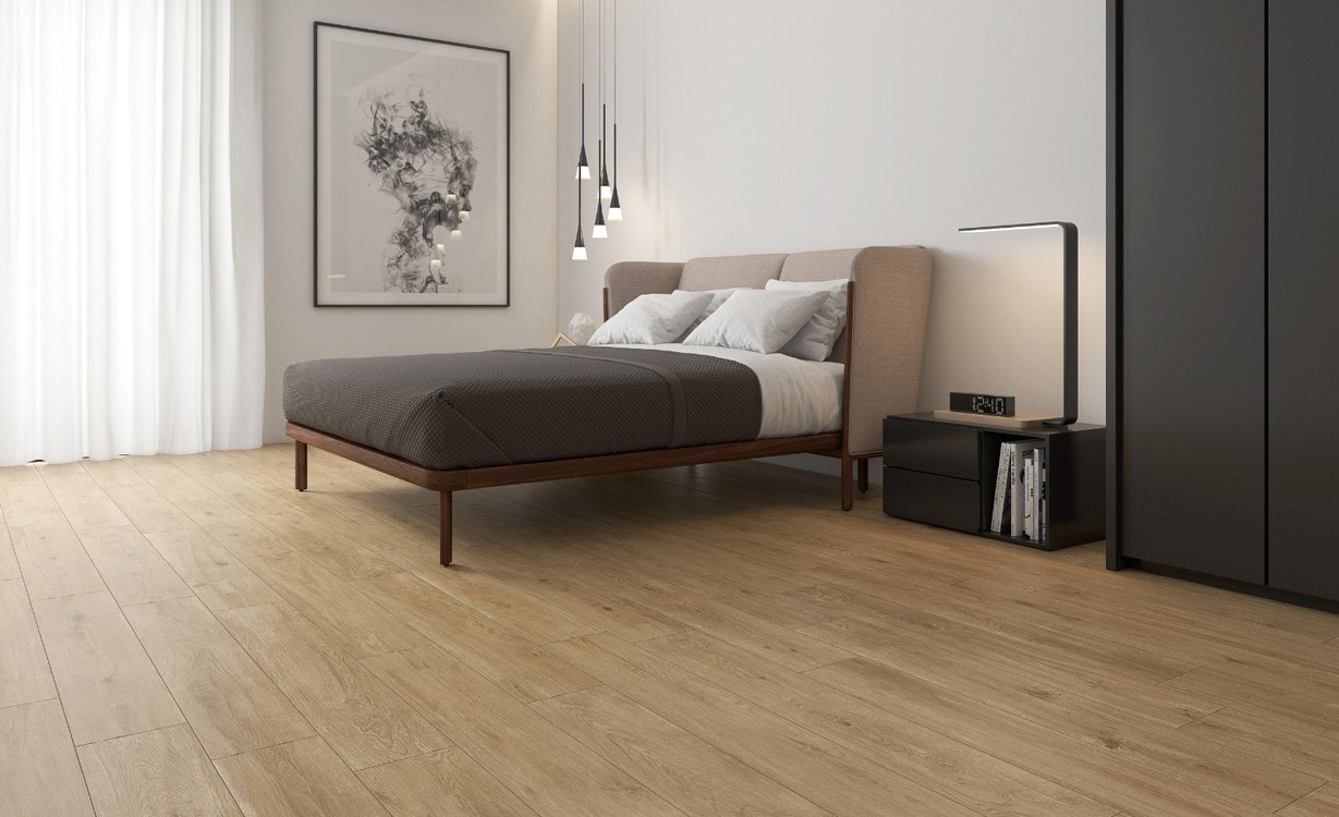 Carrelage MILWAUKEE, aspect bois beige foncé, dim 15.00 x 90.00 cm