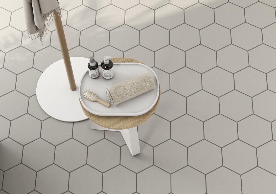 Carrelage OPACO, aspect carreau ciment blanc, dim 19.80 x 22.80 cm