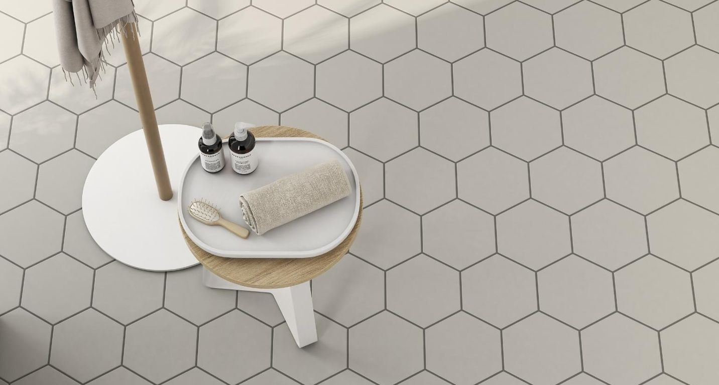 Carrelage OPACO, aspect carreau ciment blanc, dim 19.80 x 22.80 cm