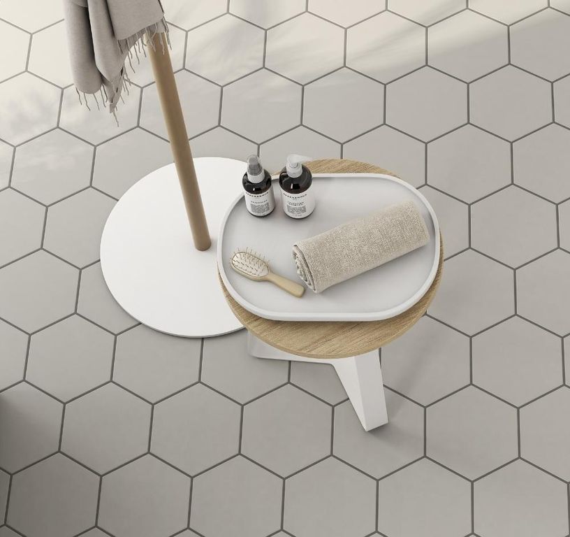 Carrelage OPACO, aspect carreau ciment blanc, dim 19.80 x 22.80 cm