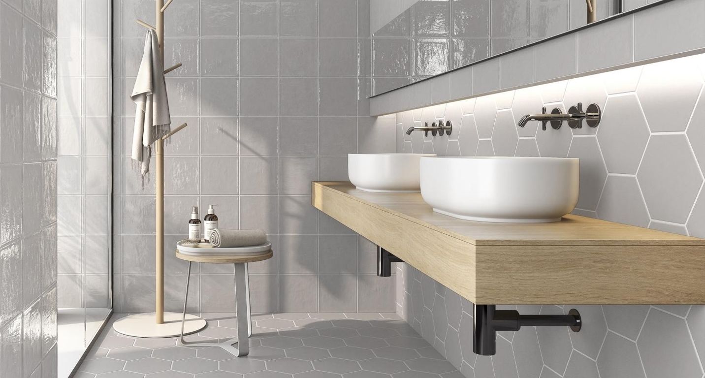 Carrelage OPACO, aspect carreau ciment gris, dim 19.80 x 22.80 cm