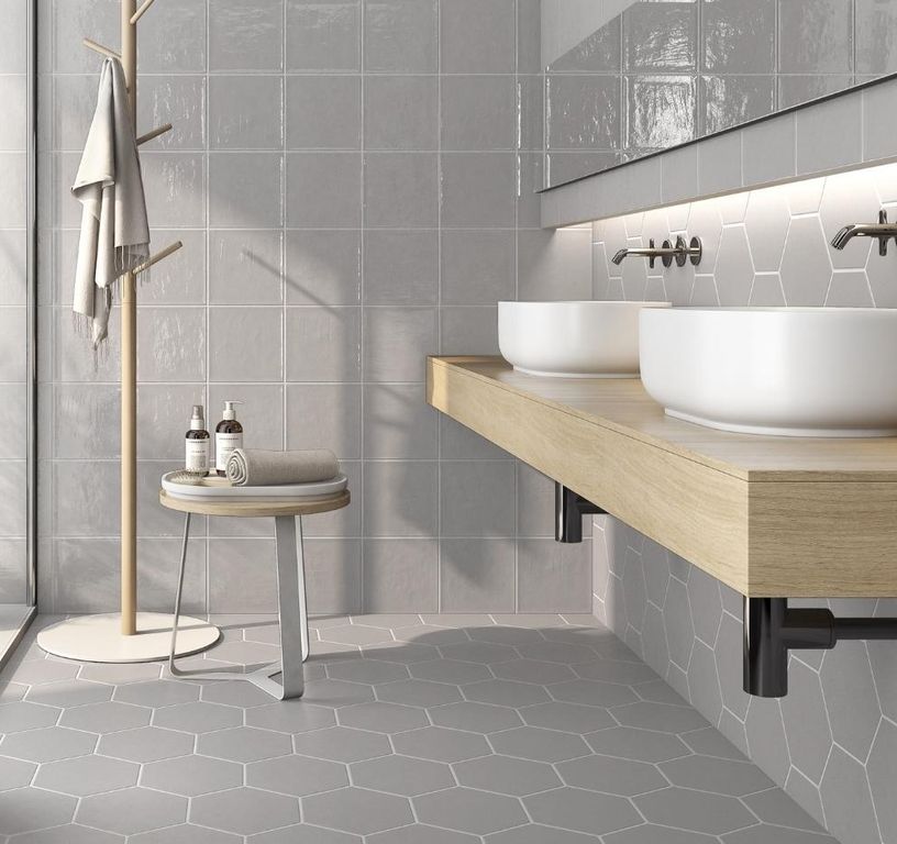 Carrelage OPACO, aspect carreau ciment gris, dim 19.80 x 22.80 cm