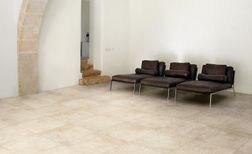 Carrelage PIEDRA, aspect pierre blanc, dim 45.00 x 45.00 cm