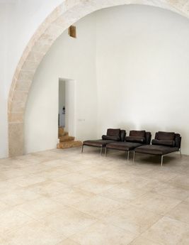 Carrelage PIEDRA, aspect pierre blanc, dim 45.00 x 45.00 cm