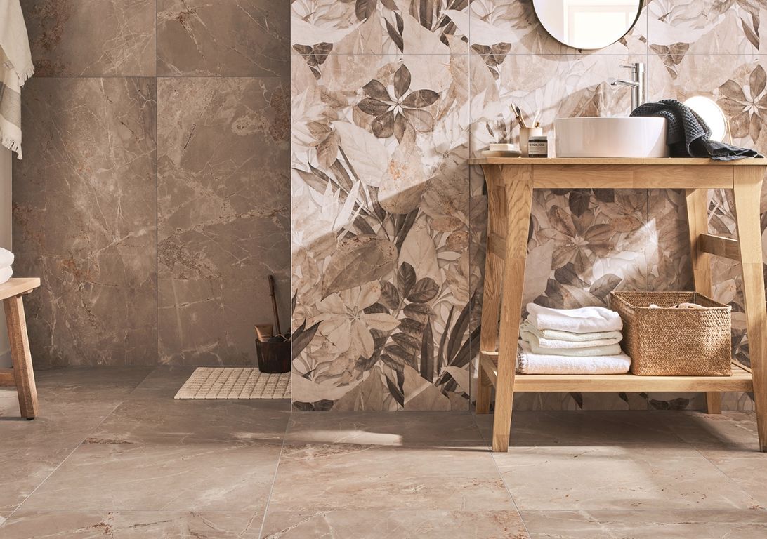 Carrelage RENAISSANCE, aspect marbre beige, dim 60.00 x 120.00 cm