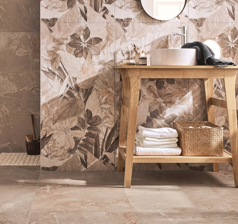 Carrelage RENAISSANCE, aspect marbre beige, dim 60.00 x 120.00 cm