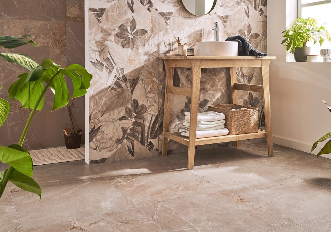 Carrelage RENAISSANCE, aspect marbre beige, dim 60.00 x 60.00 cm