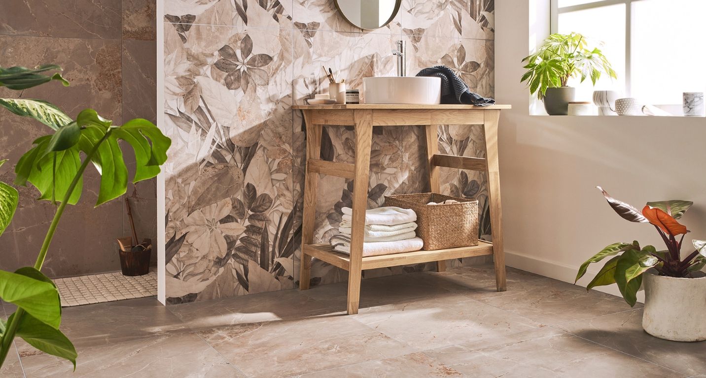 Carrelage RENAISSANCE, aspect marbre beige, dim 60.00 x 60.00 cm