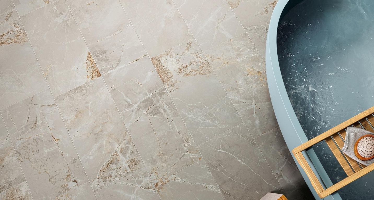 Carrelage RENAISSANCE, aspect marbre gris, dim 60.00 x 120.00 cm