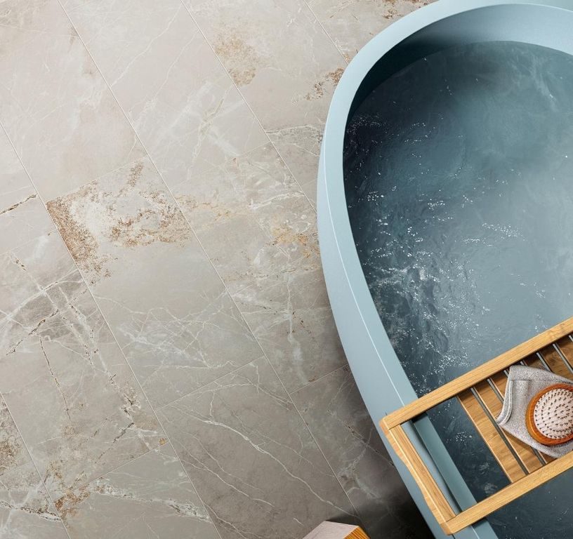 Carrelage RENAISSANCE, aspect marbre gris, dim 60.00 x 120.00 cm