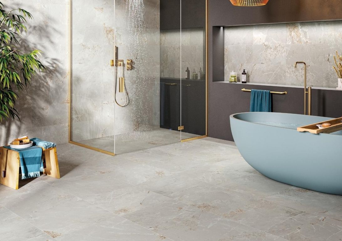 Carrelage RENAISSANCE, aspect marbre gris, dim 60.00 x 60.00 cm