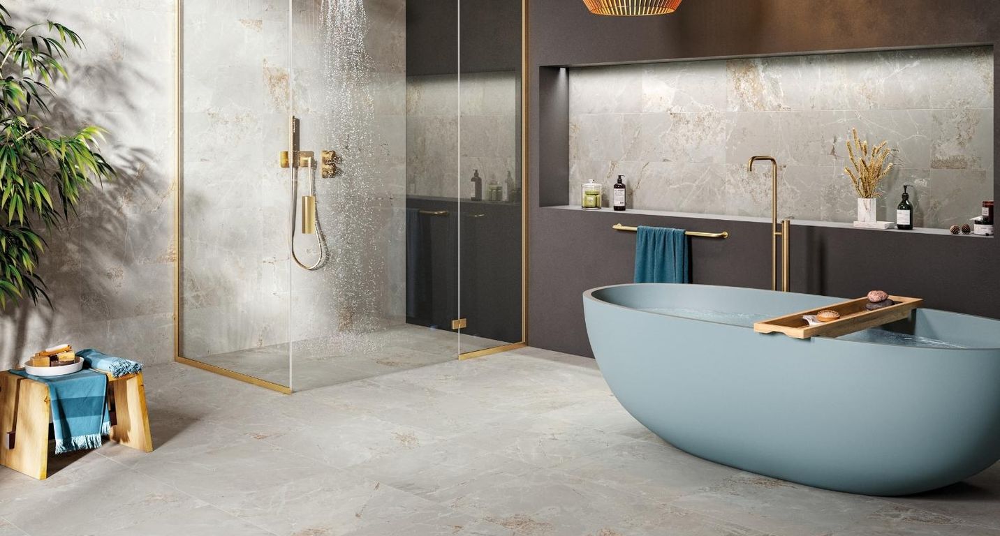 Carrelage RENAISSANCE, aspect marbre gris, dim 60.00 x 60.00 cm