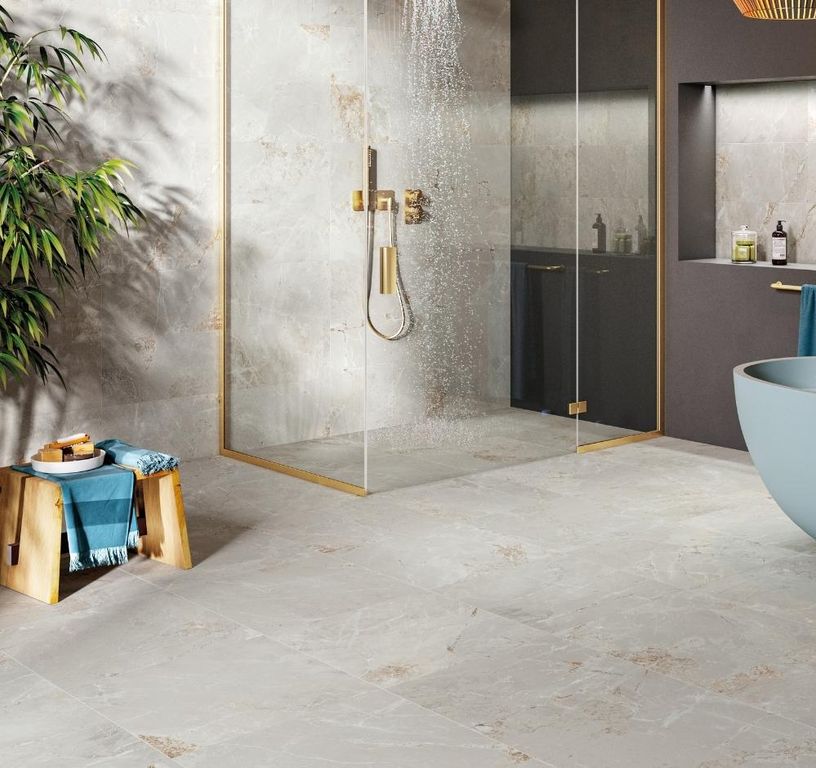 Carrelage RENAISSANCE, aspect marbre gris, dim 60.00 x 60.00 cm