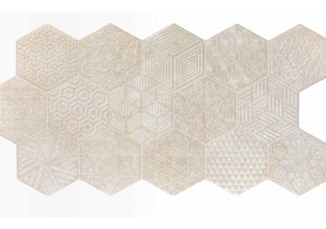 Carrelage SEVILLE, aspect carreau ciment beige, dim 45.00 x 90.00 cm