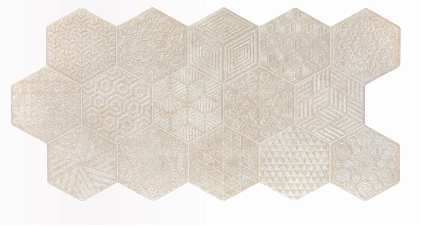 Carrelage SEVILLE, aspect carreau ciment beige, dim 45.00 x 90.00 cm