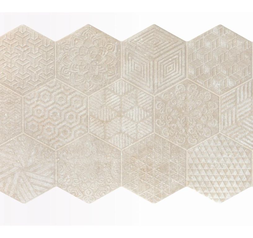 Carrelage SEVILLE, aspect carreau ciment beige, dim 45.00 x 90.00 cm