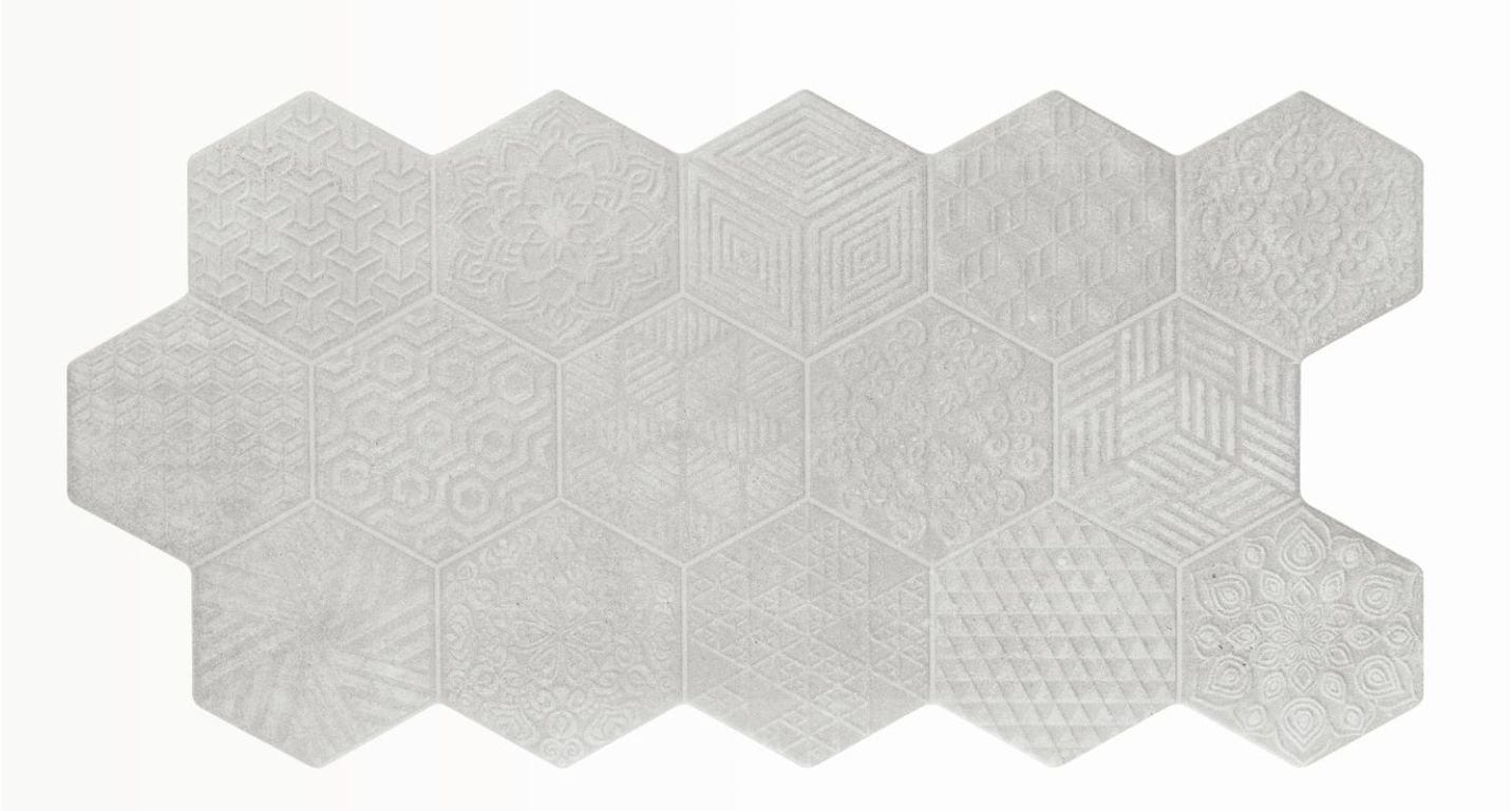 Carrelage SEVILLE, aspect carreau ciment gris, dim 45.00 x 90.00 cm