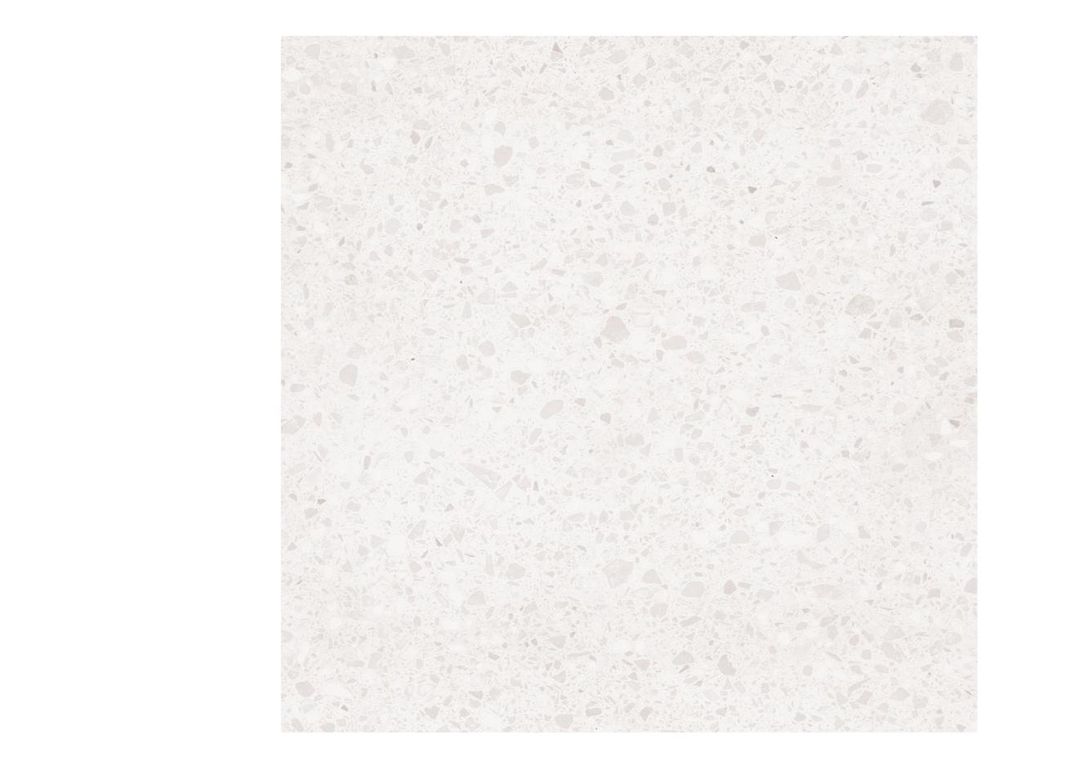 Carrelage GRANITO, aspect terrazzo blanc, dim 60.00 x 60.00 cm