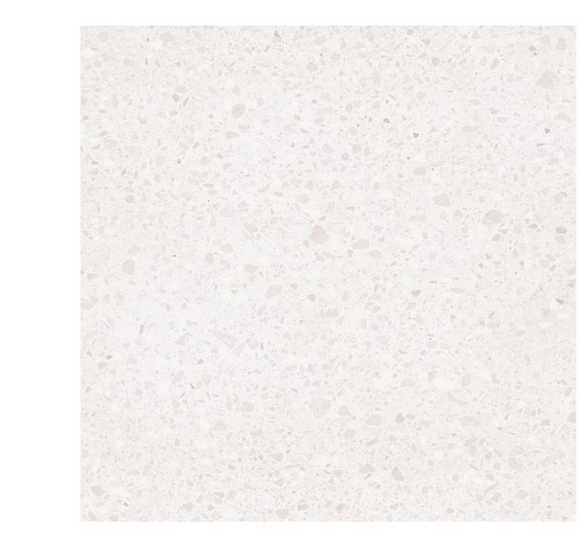 Carrelage GRANITO, aspect terrazzo blanc, dim 60.00 x 60.00 cm