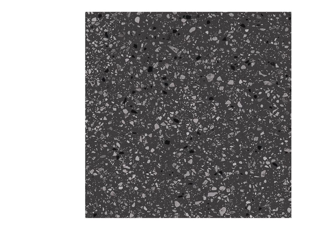 Carrelage GRANITO, aspect terrazzo noir, dim 60.00 x 60.00 cm