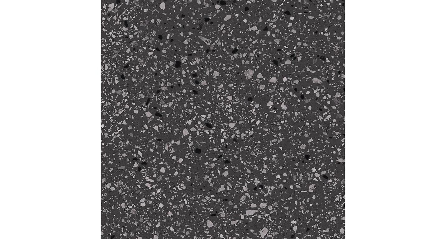 Carrelage GRANITO, aspect terrazzo noir, dim 60.00 x 60.00 cm