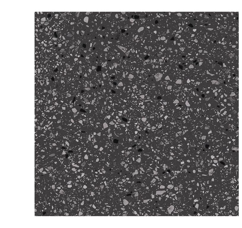 Carrelage GRANITO, aspect terrazzo noir, dim 60.00 x 60.00 cm