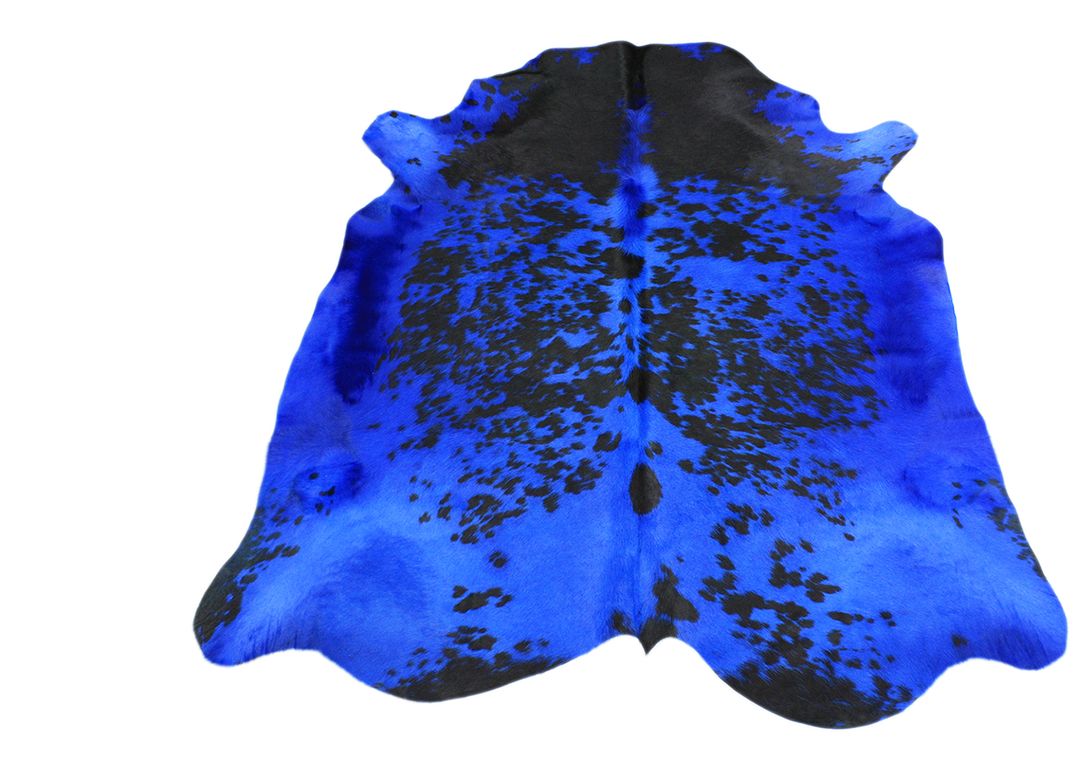Tapis NORMANDE TEINTEE Maison Tergus, peau de bête  bleu, dim 1.90 x 2.10 m
