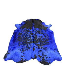 Tapis NORMANDE TEINTEE Tergus, peau de bête  bleu, dim 1.90 x 2.10 m