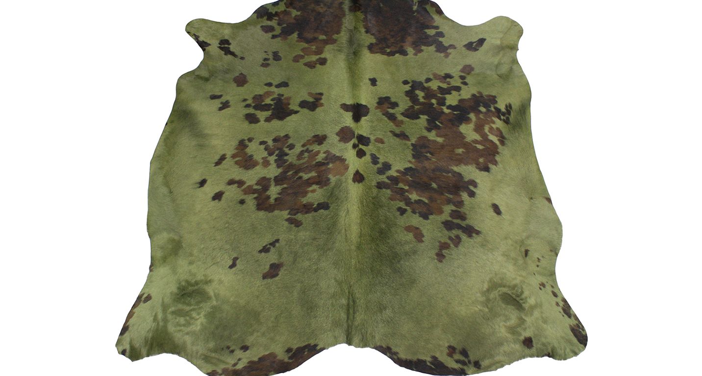 Tapis NORMANDE TEINTEE Maison Tergus, peau de bête  vert, dim 1.90 x 2.10 m