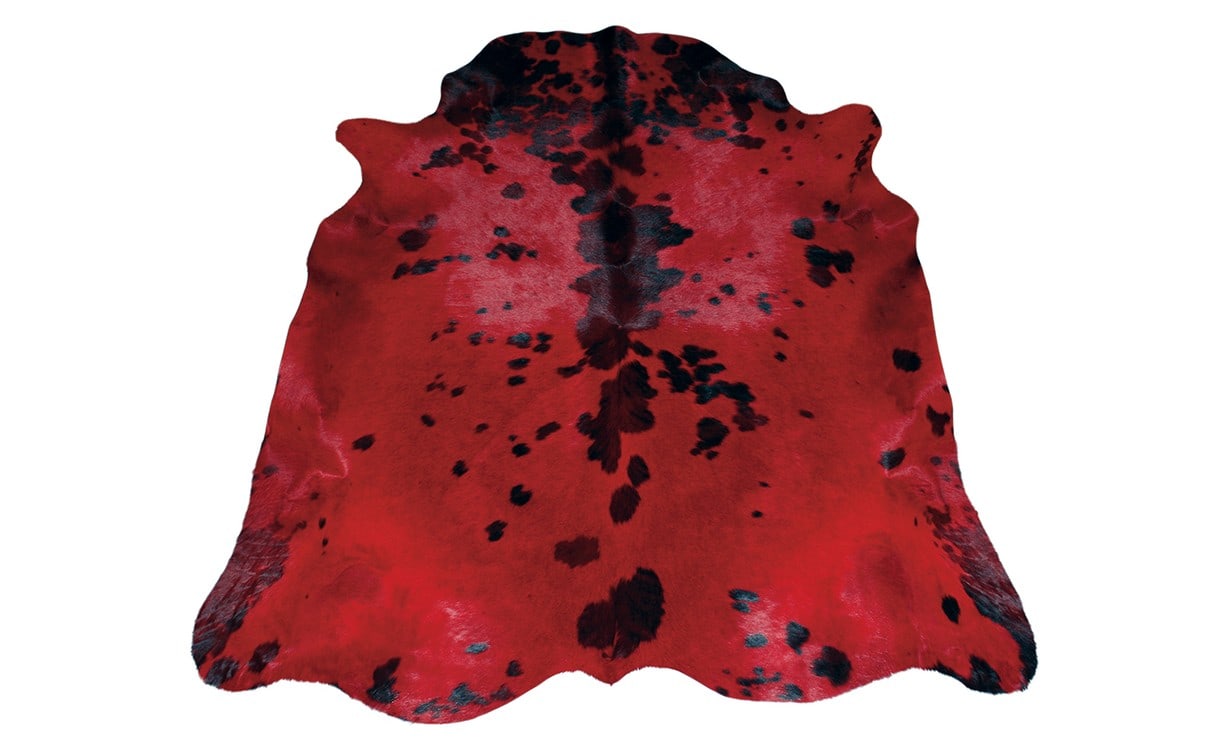 Tapis NORMANDE TEINTEE Tergus, peau de bête  rouge, dim 1.90 x 2.10 m