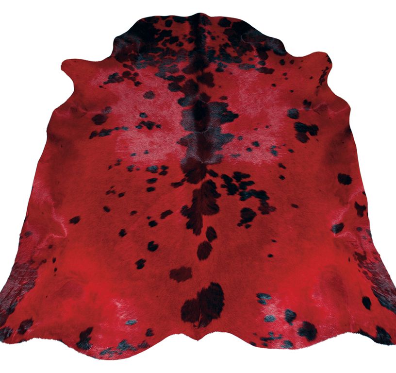 Tapis NORMANDE TEINTEE Maison Tergus, peau de bête  rouge, dim 1.90 x 2.10 m