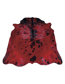 Tapis NORMANDE TEINTEE Tergus, peau de bête  rouge, dim 1.90 x 2.10 m