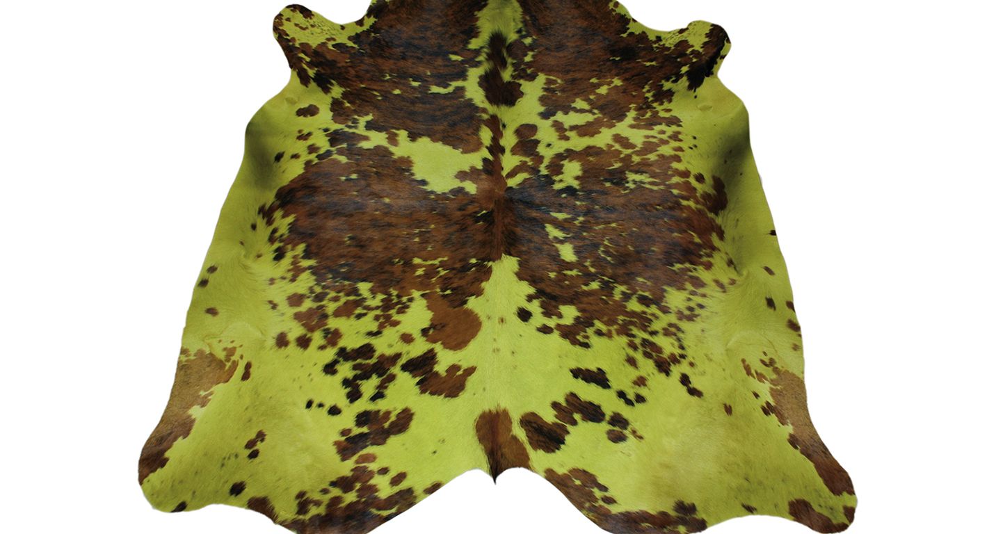 Tapis NORMANDE TEINTEE Maison Tergus, peau de bête  vert, dim 1.90 x 2.10 m