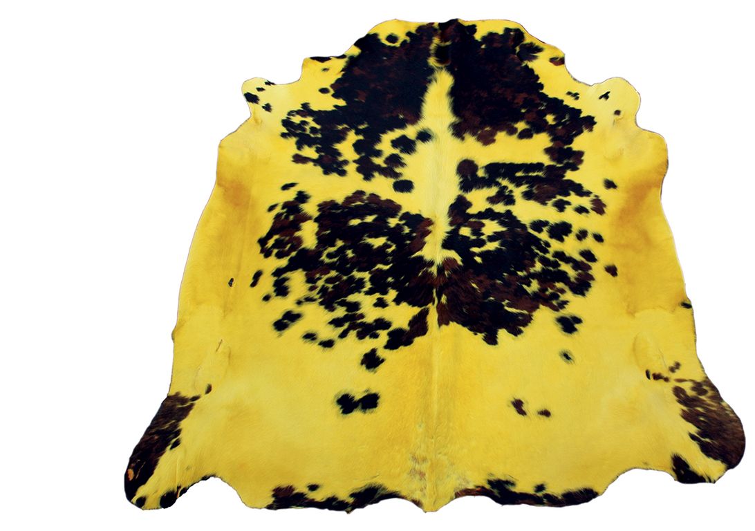 Tapis NORMANDE TEINTEE Maison Tergus, peau de bête  moutarde, dim 1.90 x 2.10 m