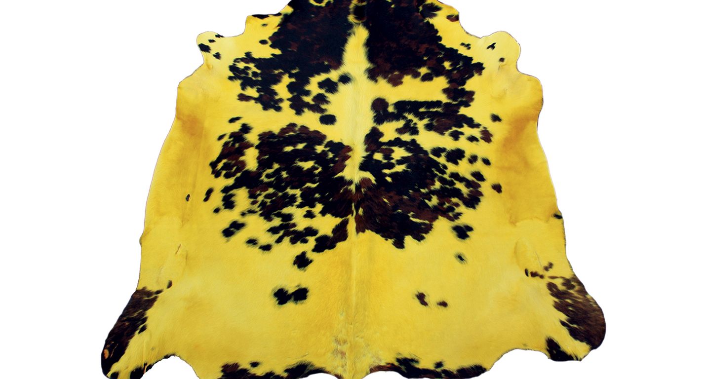 Tapis NORMANDE TEINTEE Maison Tergus, peau de bête  moutarde, dim 1.90 x 2.10 m